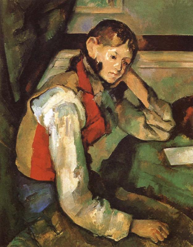 Paul Cezanne Boy in a Red waiscoat Norge oil painting art